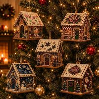 Kits de maison de Noël DIY perlés, ornements de village faits main en plastique et bois, décorations de Noël de table, magasin de jouets Casse-Noisette