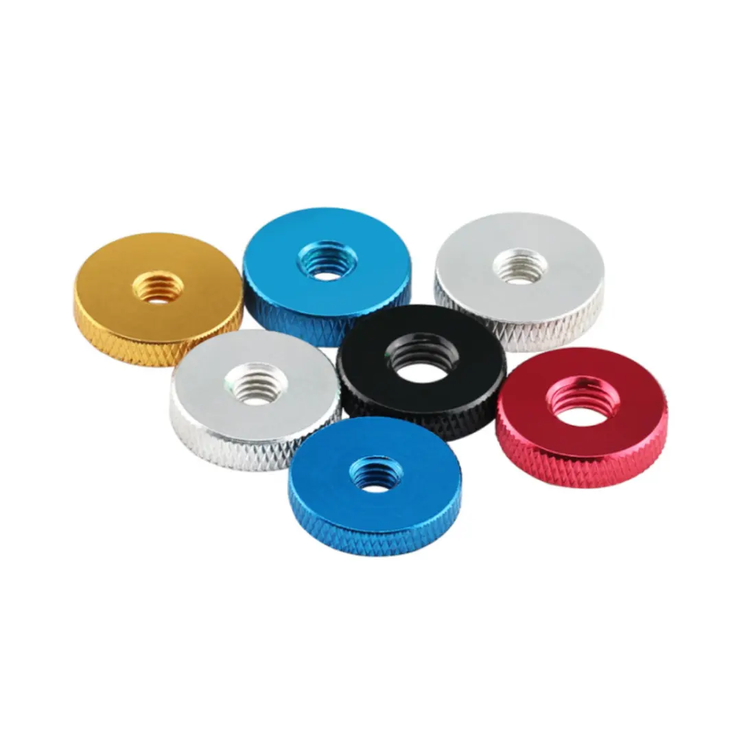 customization m3 m4 m5 m6 aluminum red black silver blue gold anodized knurling thumb nuts round knurled nut