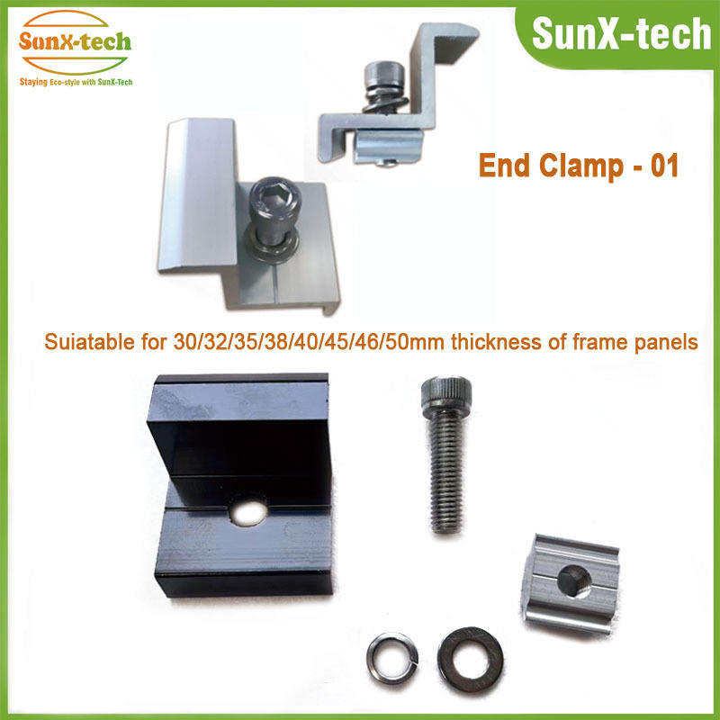 Anodized Aluminum 6005-T5 End Clamp Solar Panel Fixing Brackets for 35-50 mm Framed Solar Panel Installation · image 6