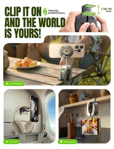 Soporte Magnético Giratorio 360° para Teléfono LISEN, Soporte de Viaje para Avión, Accesorios Esenciales para Viajar en Avión, Visualización con Manos Libres - Product Image 4