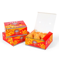 Emballage de restauration rapide chaud riz à emporter Kfc français poulet frit pépites ailes navires boîte de papier déjeuner à emporter