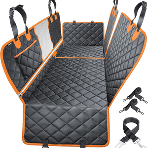 Housse de siège auto pour chien 100 % imperméable en tissu Oxford, motif uni, extension de siège arrière avec fenêtre en maille, fond rigide, hamac pour chien - Product Image 4