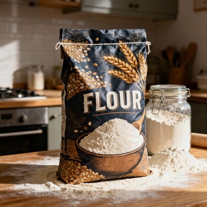 Sacs en polypropylène tissé réutilisables avec logo personnalisé, 10 kg, 20 kg, 25 kg, sacs de qualité alimentaire traçables pour l'emballage de la farine, PP tissé - Product Image 2