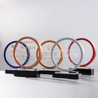 Médailles en cristal vierges personnalisées par le fabricant, plaque en métal ronde or, argent, bronze, récompense de compétition, trophée en cristal par sublimation