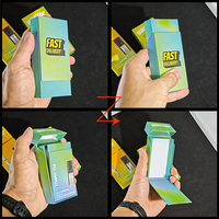 Boîte à cartouches rectangulaire écologique de style cigarette avec rabat magnétique, résistante aux enfants, pour l'emballage de cartouches vides d'huile extraite