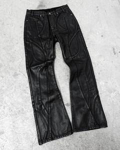 Groothandel Custom Oversized Uitlopende Wijde Pijpen Wash Distressed Vintage Cargo Wax Jorts Denim Broek <span class=keywords><strong>Baggy</strong></span> Broek Jeans Hommes Mannen - Product Image 3