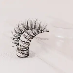 3D effect Matte Flat Full Strip Eyelashes wholesaler 10-14mm eyelashes natural Invisible Band Human Hair Faux Mink Strip lash