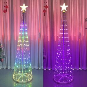 Lumières décoratives de Noël LED, forme d'arbre de Noël irisé, fenêtre, scène de vacances, ambiance créative, arrangement - Product Image 1