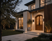 Architectural Arched Timber Entry Door for Modern Residences