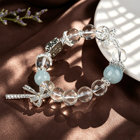 Bracelets tendance en cristal de quartz géométrique faits à la main avec pendentif en argent - Cadeau pour femme