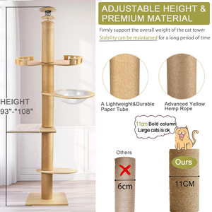 Árbol rascador de madera y sisal para gatos, producto mayorista para mascotas - Product Image 3