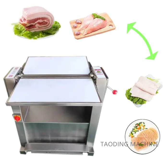 Thụy Điển tự động thịt slicing máy dài Slice da thịt lợn Slicer da thịt lợn lột Máy thịt bò Peel thịt cắt Giá máy