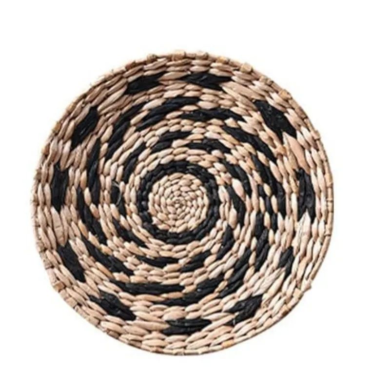 Handmade Eco-Friendly Natural Rattan Woven Placemats Nordic Style Water Hyacinth Christmas Wedding Dining Table Hanging Rope