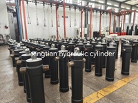 Mini vérin hydraulique télescopique multi-étages avec construction en acier et roulement pour remorque benne basculante, pression 250 bars