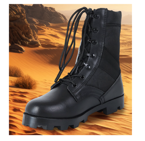 Bottes tactiques pour hommes TSB910 en daim respirant, semelle extérieure en caoutchouc SIWAR FARDC, cuir de vache noir brillant, robustes - Product Image 4