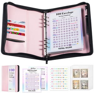 <span class=keywords><strong>Carnet</strong></span> A5 en similicuir à feuilles mobiles avec fermeture éclair pour le défi d'épargne transfrontalier de 100 jours, <span class=keywords><strong>carnet</strong></span> de budget et planificateur, cadeau - Product Image 5