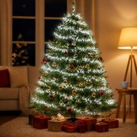 Guirlande lumineuse de Noël en PVC de 50 m avec 240 LED blanches, indice de protection IP44, commande manuelle, prise GS, pour la décoration de l'arbre de Noël, des fêtes à domicile