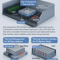 Gel conducteur thermique en silicone, matériau d'interface thermique pour l'électronique automobile, la communication 5G, le refroidissement des modules d'alimentation
