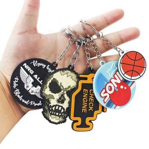 Promotional 2D Soft Pvc Silicone Die Cut Keyring Football Basketball Keychains <b>Key</b> Chain Rubber Kawaii <b>Custom</b> Logo Keychain - Product Image 6