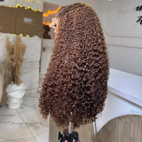 Densité Élevée 250% Vente en Gros # Extensions de cheveux vierges Remy de qualité supérieure, 4 mèches, couleur brun chocolat, boucles birmanes, double épaisseur, cuticules alignées, petite dentelle