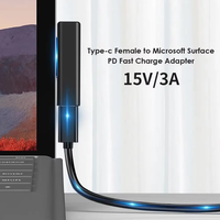 Adaptateur d'alimentation USB-C DC 45W 15V 3A avec câble pour Microsoft Surface Pro 7/6/5/4/3, prise de charge rapide Type-C PD