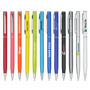 Metal Ballpoint Pen Printing Logo Touch Screen Advertising Pen Custom Logo Cheap Slim Twist Metal Pen