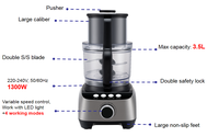 Robot culinaire multifonctionnel 3,5 L, hachoir à viande, mixeur, centrifugeuse, hachoir, appareil ménager 1300W sur pied