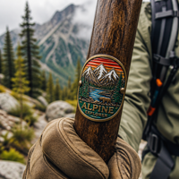 Médailles personnalisées en émail souple pour bâtons de trekking, badges de marche en métal avec clous 3M, vente en gros