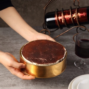 Customized Round Desserts <strong>Cake</strong> Cookie Packaging Ice Cream DIY Storage Dark Gold Pattern Food Grade Cookies <strong>Cake</strong> <strong>Tin</strong> Can - Product Image 3