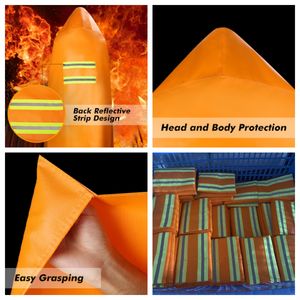 Cape à capuche ignifuge en fibre de verre HuaRui avec capuche Cape d'évacuation d'urgence et couverture certifiée CE & RoHS légère - Product Image 3