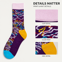 Chaussettes personnalisées OEM pour l'automne - Polyester/Nylon/Coton/Fibre de bambou/Laine, résistantes aux déchirures, respirantes, séchage rapide, imprimées