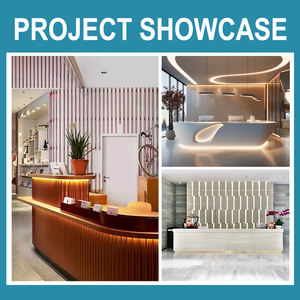 Mostradores de Recepción de Aluminio Personalizados, <span class=keywords><strong>Panel</strong></span> Decorativo, Cortinas <span class=keywords><strong>para</strong></span> Mostrador de Oficina, Placa de Fachada de Aluminio - Product Image 2