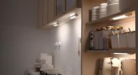Lampe de placard en plastique blanc froid + blanc chaud, modèle MZ-L3201, 20CM, 30 LED, intensité réglable, 3 températures de couleur pour armoire et chambre