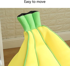 <strong>Yellow</strong> Banana Ship Shaped Soft Mesh Fabric Indoor or Outdoor <strong>Bean</strong> <strong>Bag</strong> Lazy Sofa - Product Image 4