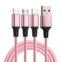 Câble USB multifonctionnel 3 en 1, charge rapide, 3A, coloré, prix avantageux, pour téléphone portable et ordinateur