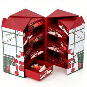 Christmas Advent Calendar Gift <b>Box</b> with Foldable Design Drawers Holiday Countdown Organizer for Candy Toys and <b>Small</b> Gifts - Product Image 1