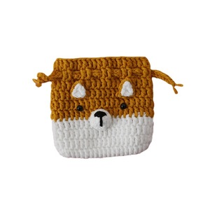 Bolsa con cordón tejida a mano con estampado de animales de dibujos animados, monedero de lana tejido a crochet con diseño de cachorro, producto terminado en miniatura. - Product Image 5