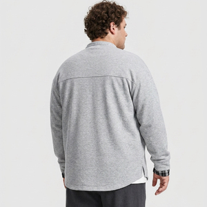 Giacca in Maglia Oversize per Uomini di Taglia Grande, Camicia Giacca in Cotone Elasticizzato Traspirante e Morbido, con Bottoni, Taglie fino a 6XL 7XL 8XL 9XL 10XL - Product Image 3
