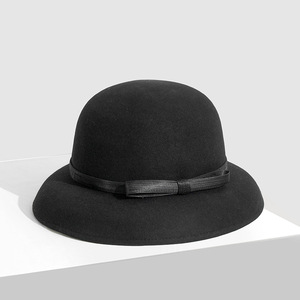 Luxuriöser französischer Stil <span class=keywords><strong>Herben</strong></span> Eleganter Damen-Wollfilzhut für Outdoor-Spaziergänge und Freizeitkleidung mit Seidenschleife - Product Image 4