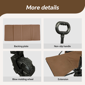 STARRYHEART Chariot de camping pliable pour l'extérieur 600D Oxford Metal Utility Shopping Garden Beach Folding Wagon - Product Image 4