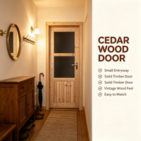 Minimalist Solid Fir Solid Wood Door With Insect-proof Screen Untreated Timber Door for New Home Renovation
