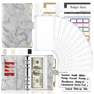 Portefeuille à feuilles mobiles <span class=keywords><strong>A5</strong></span> A6 Agenda marbré avec enveloppes à fermeture éclair, vente en gros, économique - Product Image 2