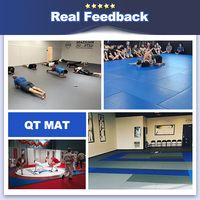 QTMAT Tapis de Tatami de Jiu-Jitsu Brésilien Haute Qualité 4cm, Tapis Enroulable d'Arts Martiaux pour Judo et Lutte pour l'Entraînement