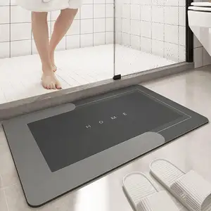 Soft Nano Design Comfy Absorbing Non Anti Slip Quick Drying Super Absorbent Diatomite Bath Mat Bathroom Mat Shower Mat Set