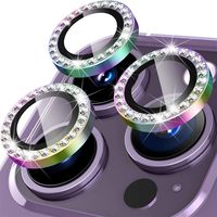 Pelindung Lensa Kamera Logam Berlian Glitter 9H Laris Manis, Kompatibel untuk iPhone 18 17 16 Pro Max 15 14 Plus