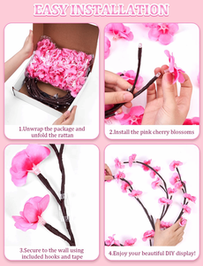 Nuove <span class=keywords><strong>Luci</strong></span> <span class=keywords><strong>LED</strong></span> a Forma di Fiori di Pesco Rossi, Fiori di Ciliegio e Rami di Salice per Decorazioni Natalizie da Parete con Rami d'<span class=keywords><strong>Albero</strong></span> - Product Image 5