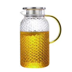 Jarra de Vidrio de Borosilicato de Alta Resistencia para Agua Fría, 1800ml, Grande, Transparente, Ámbar, para Leche, Jugo, Camping, Tetera de Vidrio - Product Image 1