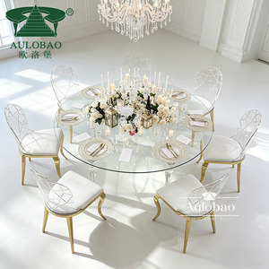 Diseño de alquiler de eventos Mesa de boda de acrílico transparente de forma redonda para fiesta - Product Image 5