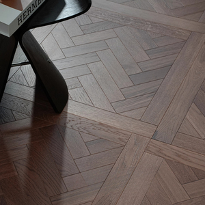 Suelo compuesto de madera maciza multicapa, parquet de arte francés de nogal antiguo medio, calefacción de suelo para el hogar, personalización de suelo - Product Image 4