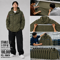 Veste de terrain en toile de coton lavée personnalisée pour homme, à capuche, avec patch brodé, multi-poches, parka utilitaire, streetwear, fournisseur OEM